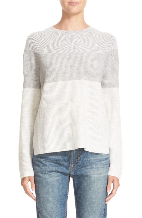 Vince Colorblock Wool And Cashmere Crewneck Sweater Nordstrom
