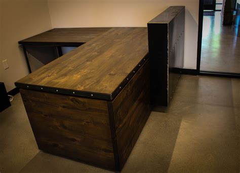 Buy Custom Industrial Reception Desk Made To Order From Ks Woodcraft