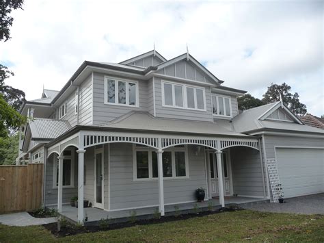 Hampton Style Two Story James Hardie Weatherboard Home Built To Bal 12