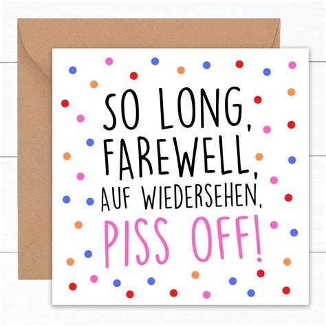 Buy Funny Rude Leaving Card Cards For New Job Farewell Coworker