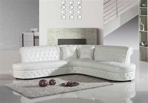 Modern White Leather Sectional Sofa Vg Leather Sectionals