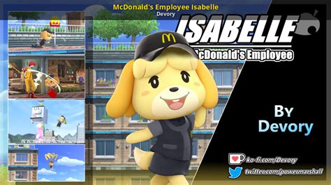 Mcdonalds Employee Isabelle Super Smash Bros Ultimate Mods