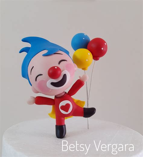 Plim Plim Clown Cake Topper Payasito Plim Modelado En Porcelana Fría