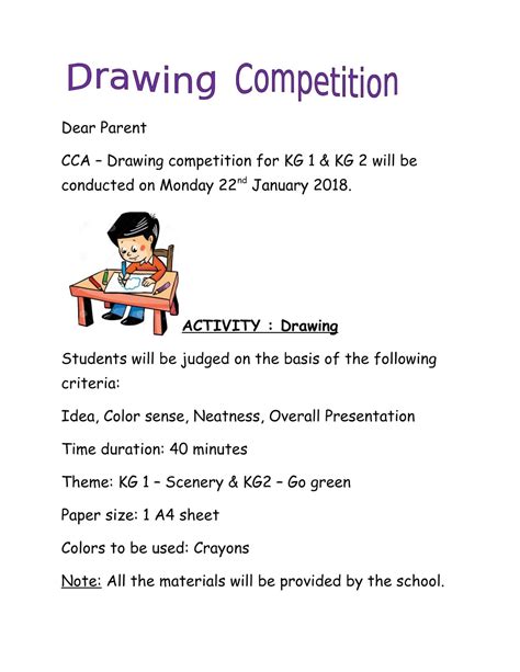 Judgement Sheet For Drawing Competition Myra Biol
