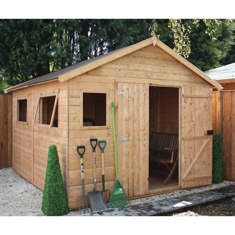 Mercia Garden Products 10 X 10 Wooden Shiplap Storage Shed Uk