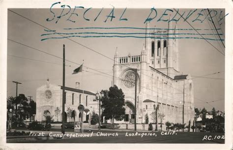 first congregational church los angeles ca postcard