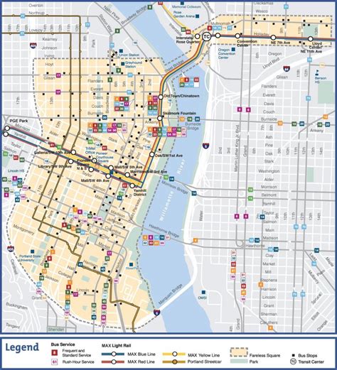 Portland Oregon Public Transportation Map Transport Informations Lane