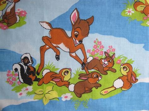 Vintage Bambi Curtains Walt Disney Fabric From By Corrnucopia