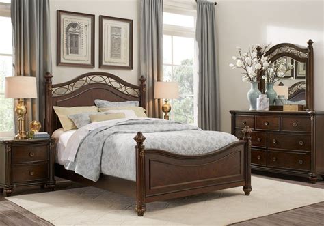 Latrell solid wood 4 piece bedroom set (set of 4) by canora grey. Laurel View Cherry 5 Pc King Poster Bedroom - Bedroom Sets ...