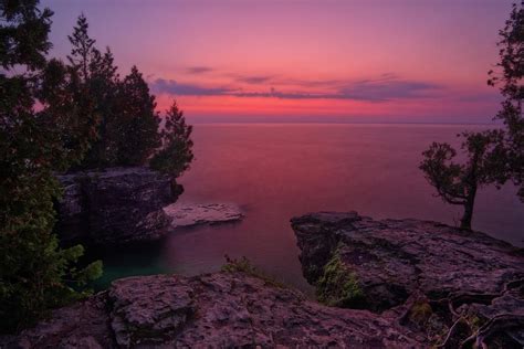 Cave Point Calm Cave Point County Park In Door County Wi Photograph