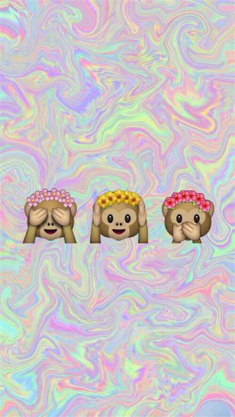 Monkey Emoji Tumblr Wallpaper We Heart It Image 2957084 By