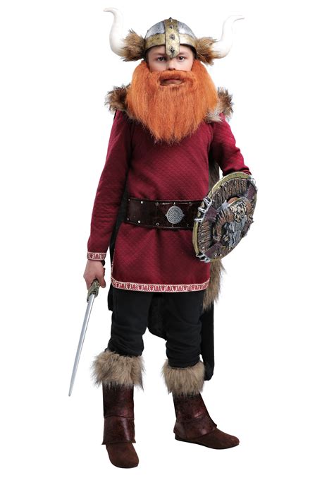 Boys Burgundy Viking Costume