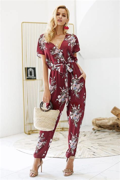Flower Jumpsuit Cute And Stylish Boho Womens Floral Jumpsuit Outfit