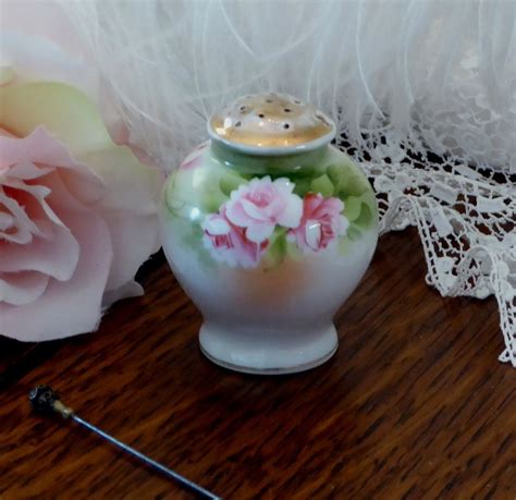 Vintage Hat Pin Holder Porcelain Roses Hand Painted Nippon Etsy