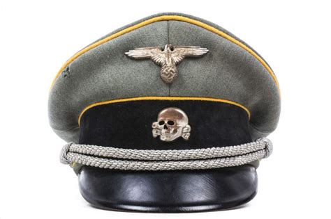 Waffen Ss Officers Cap Waffenfarbe Piped For Kavelleriepanzer