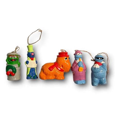 Sesame Street Christmas Ornaments Muppets Cookie Snuffy Oscar Grover