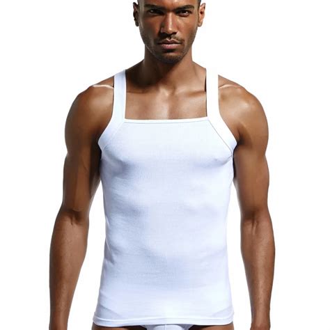 Mens Fashion Vest Cotton Tight Tank Top Home Sleep Casual Solid Gay Sexy Asian Size Casual
