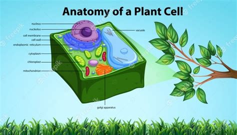 Premium Vector Anatomy Of Plant Cell With Names