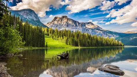 خلفيات مناظر طبيعية Emerald Lake In Banff National Park 5k Site Awy