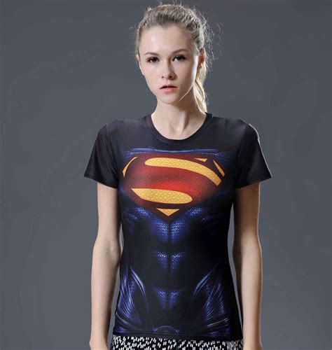Women Superhero 3d T Shirt Marvel Short Sleeve Compression Breathable