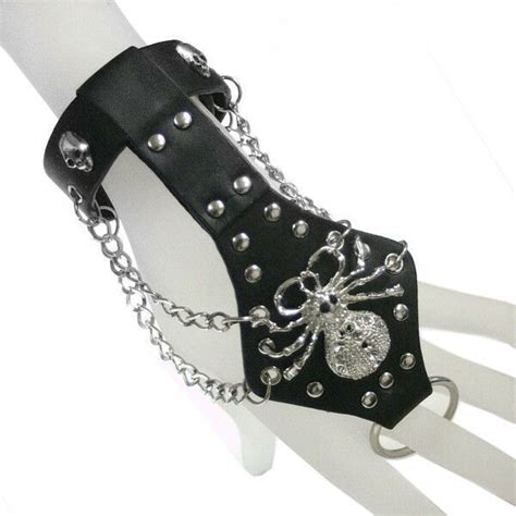 Gothic Punk Rock Emo Biohazard Charm Skull Stud And Horn Spike Leather