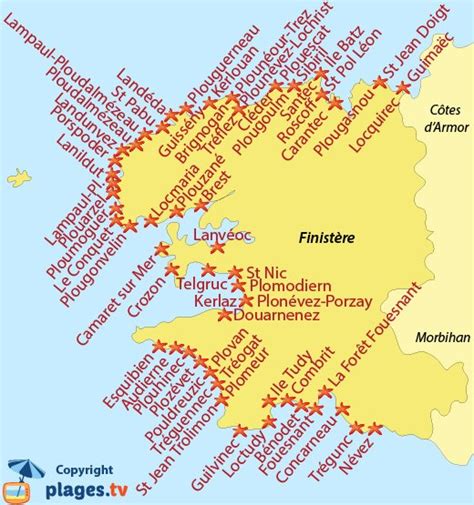 Carte Des Plages De Bretagne Nord Carte