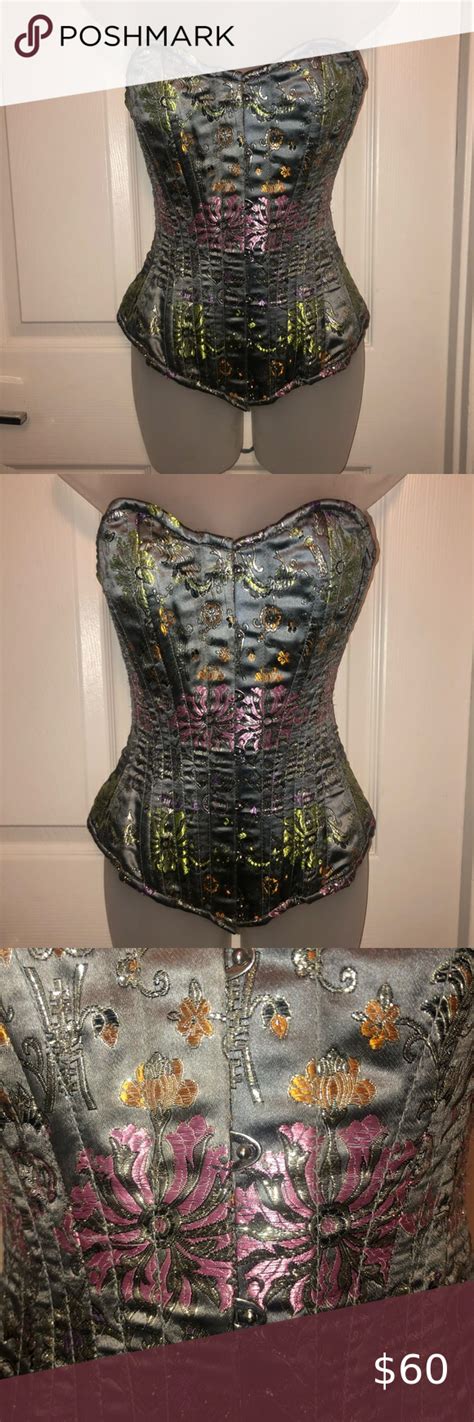 Silver Satin Embroidery Corset By The Corset Lady Corset Lady Fashion