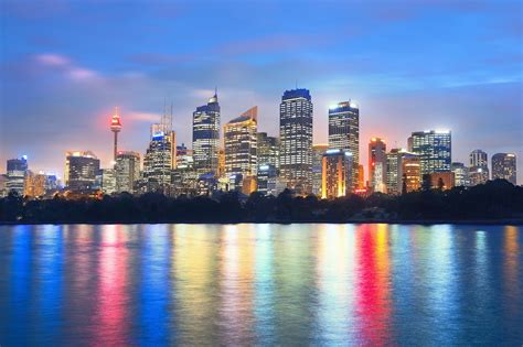 Tapeta Na Monitor Města Austrálie Sydney Město Noc Světla