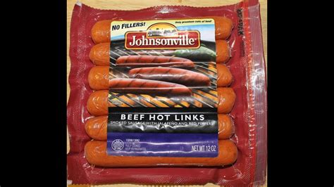 Johnsonville Beef Hot Links Food Review Youtube