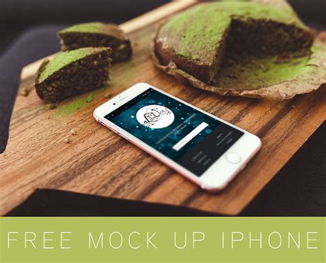 Download Free Mockup Apple iPhone & Green Cake