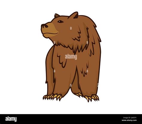 Detailed Standing Grizzly Bear Illustration Stock Vector Image And Art