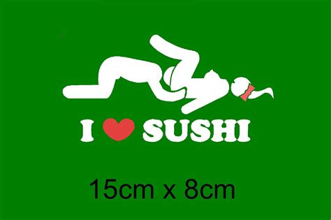 I Love Sushi Autocollant Sticker Voiture Vitre Arrière Tuning Capot Fun