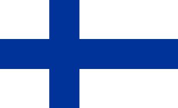 The finnish flag is a blue cross on a white field. Finland