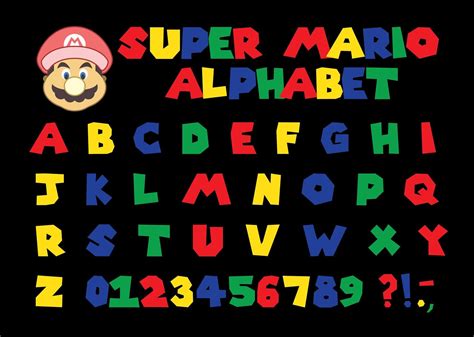 Layered Svg Super Mario Svg Dxf Png Super Mario Font Super Mario Print