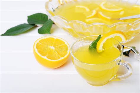Lemon Punch With Fruit Sweet Alcohol Summer Drink Stock Image Image