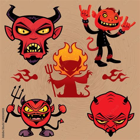 Cartoon Devil Collection Stock Vector Adobe Stock