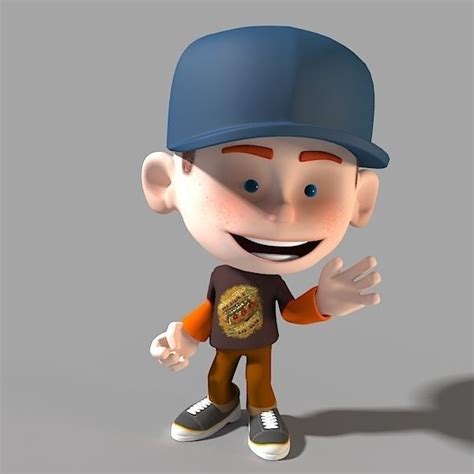 Cartoon Character Casual Boy 3d Model Animated Rigged Max