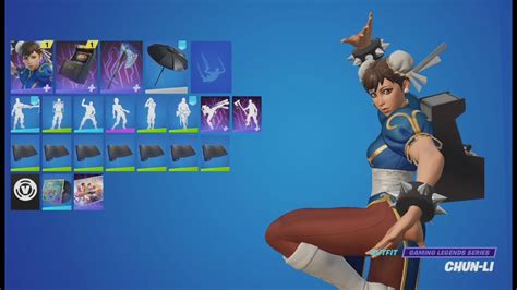 Chun Li Skin Showcase With Edit Styles In Fortnite Youtube