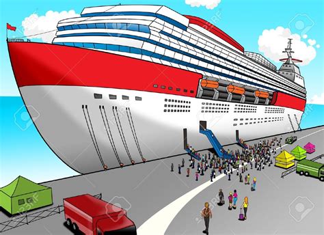 13462474 Cartoon Illustration Of A Cruise Ship Stock Illustration