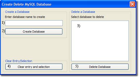 Mysql Create Delete Database
