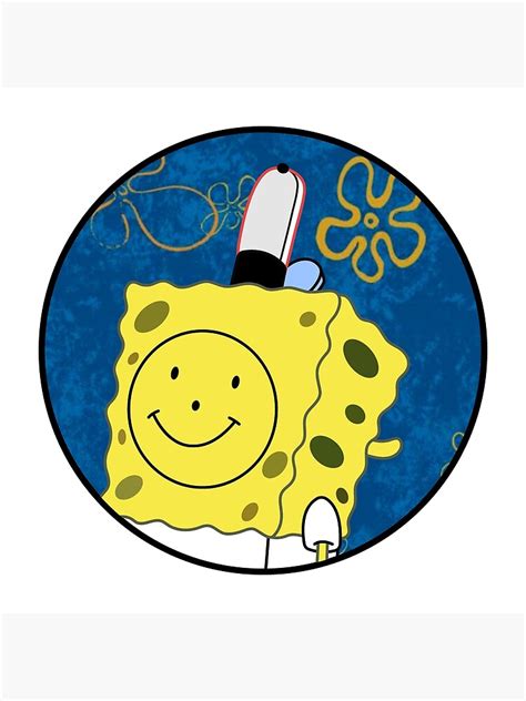 The best gifs are on giphy. "Spongebob Smiley Face Sticker" Art Print by insamity ...