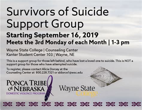 Suicide Support Group To Begin In September Ponca Tribe Of Nebraska