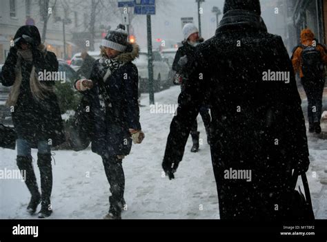 Heavy Snowfall Hits Helsinki Stock Photo Alamy