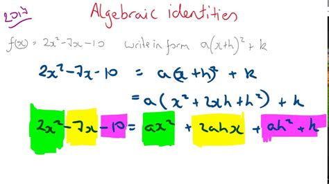 Algebraic Identities Youtube