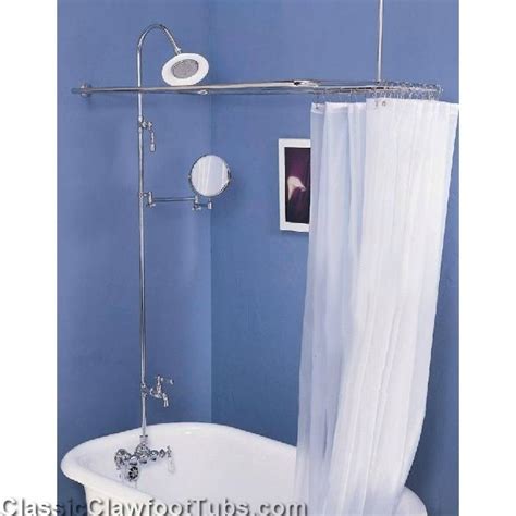Extra wide shower curtain for a clawfoot tubopaque with magnets. Clawfoot Tub Wall Mount Shower Enclosure Combo w/ Leg Tub ...