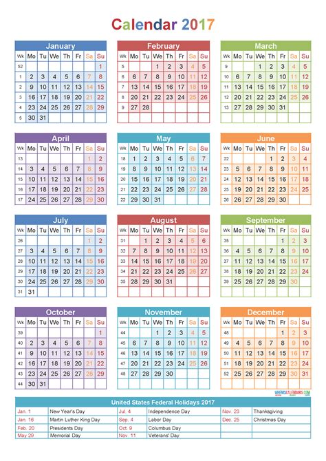 Weeks in a gregorian calendar year can be numbered for each year. calendar 2017 by week number | Yearly calendar template ...