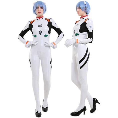Neon Genesis Evangelion Eva Rei Ayanami Cosplay White Bodysuit Jumpsuit
