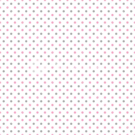 Pink And Grey Polka Dots Pattern On A White Background