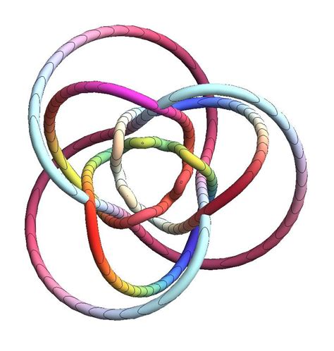 Borromean Rings Intersecting A Trefoil Rings Glass Intersecting