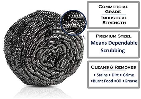 Brheez Stainless Steel Scouring Pads Large Gram Heavy Duty Pack Steel Wool Scrubbers